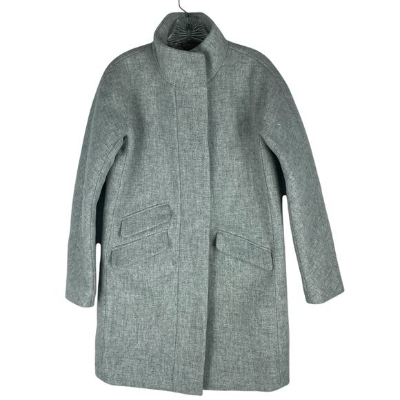 J. Crew Cocoon Coat in Italian Stadium Cloth Wool Blend Gray Size 2 - Picture 4 of 11